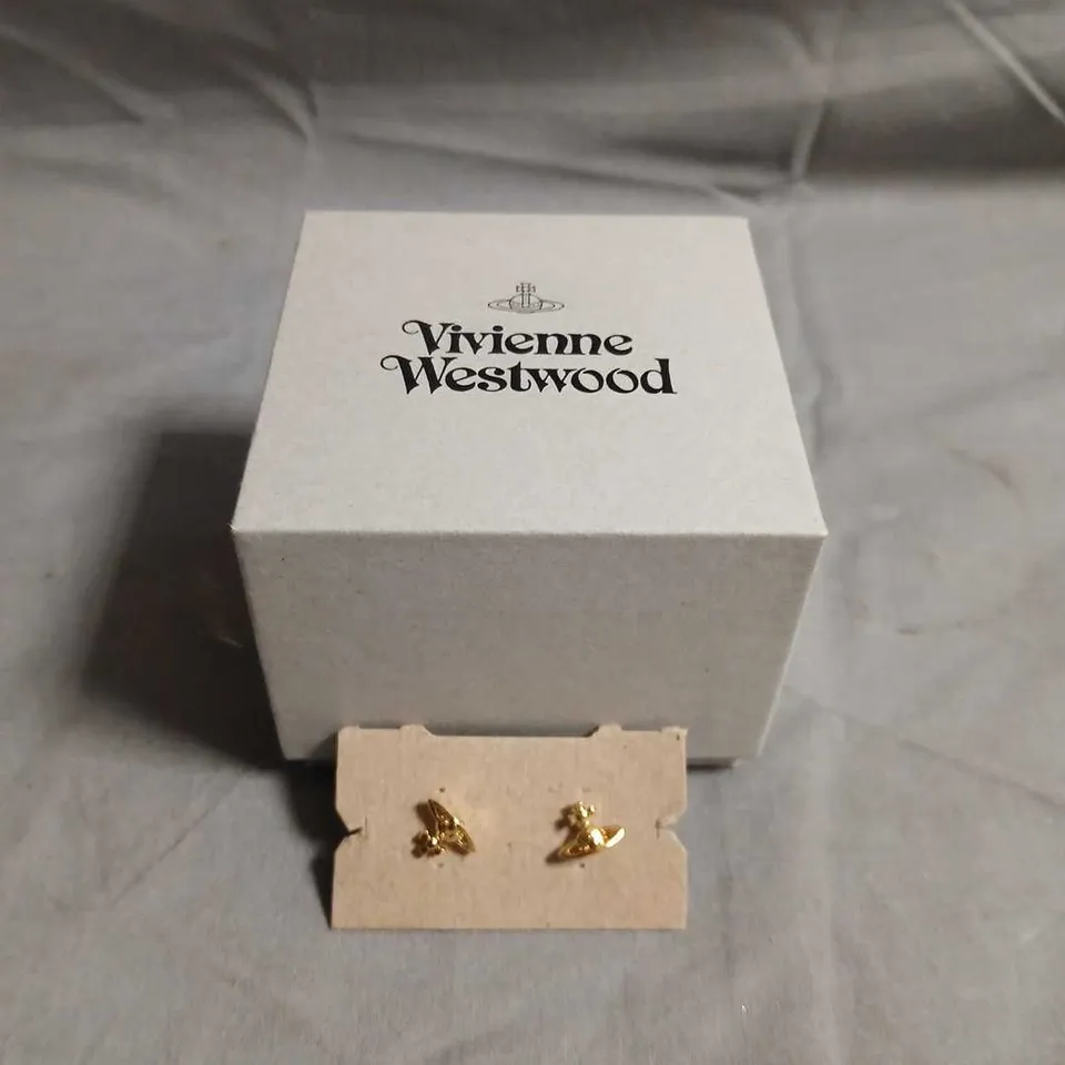 VIVIENNE WESTWOOD ORB STUD EARRINGS – GOLD-TONE, BOXED