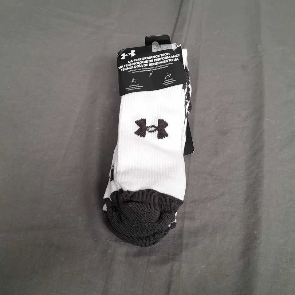 UNDER ARMOUR UA PERFORMANCE TECH SOCKS 3 PAIRS -  UK 7.5 - 12