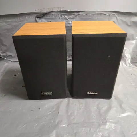 set of 2 lenco turntable speakers - brown