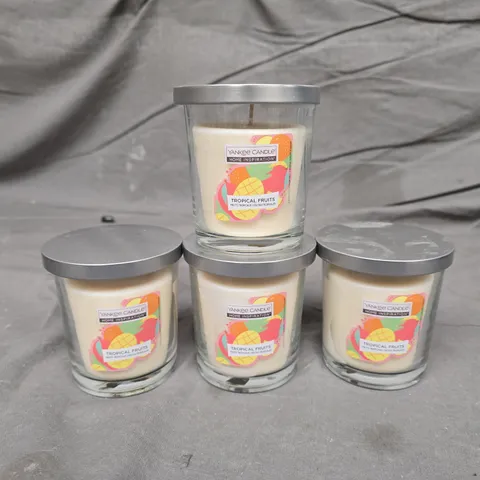 4 YANKEE CANDLE TROPICAL FRUITS SCENTED CANDLES (200G)