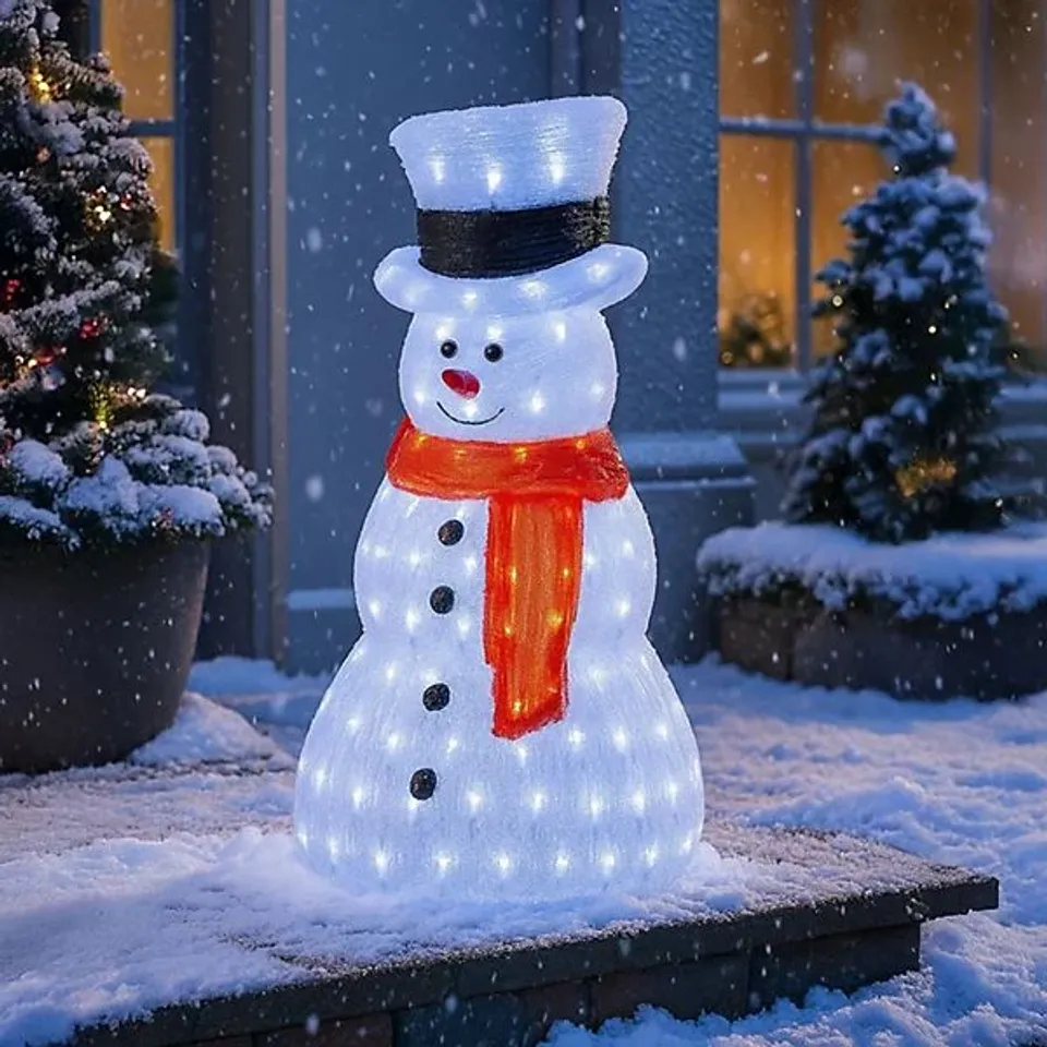 BOXED NEO 55CM 100 WHITE LED SNOWMAN (1 BOX)