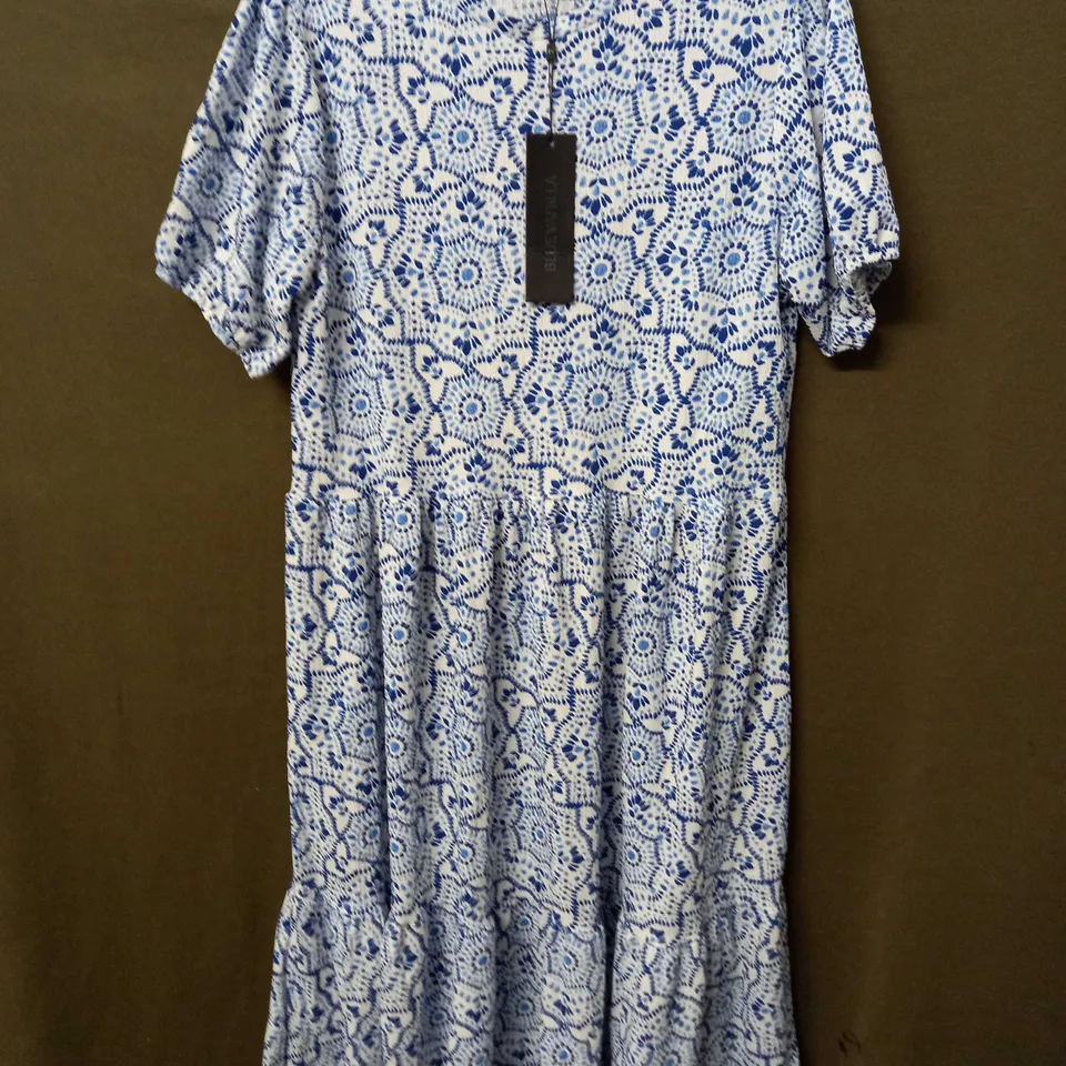 BLUE VANILLA SMOCK DRESS IN BLUE - UK MEDIUM