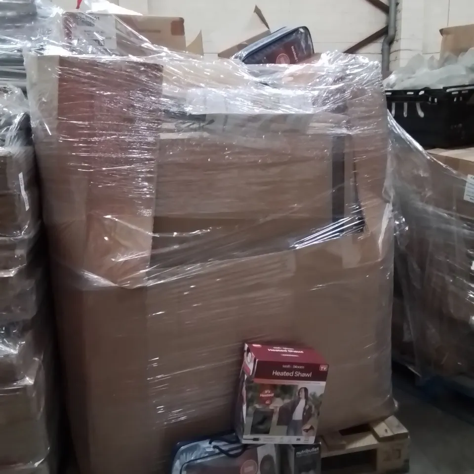 PALLET TO CONTAIN A LARGE QUANTITY OF ELECTRICAL PRODUCTS AND ITEMS TO INCLUDE;HEATED SHAWL,HEATED THROW,NUTRIBULLET BLENDER 