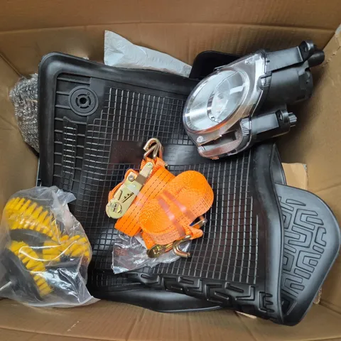 BOX OF APPROXIMATELY 20 ASSORTED CAR PARTS