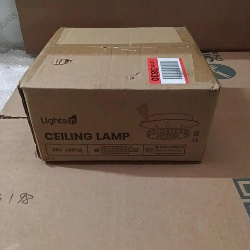 BOXED LIVING AND HOME SQUARE CRYSTAL LED CEILING LIGHT