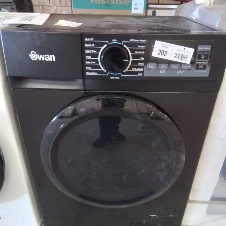 SWAN 8KG 1400 SPIN FREESTANDING WASHING MACHINE - BLACK