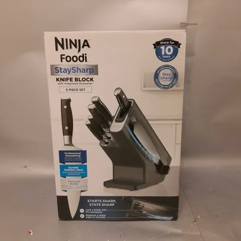 BOXED NINJA FOODI STAYSHARP KNIFE BLOCK WITH INTEGRATED SHARPENER K32005UK