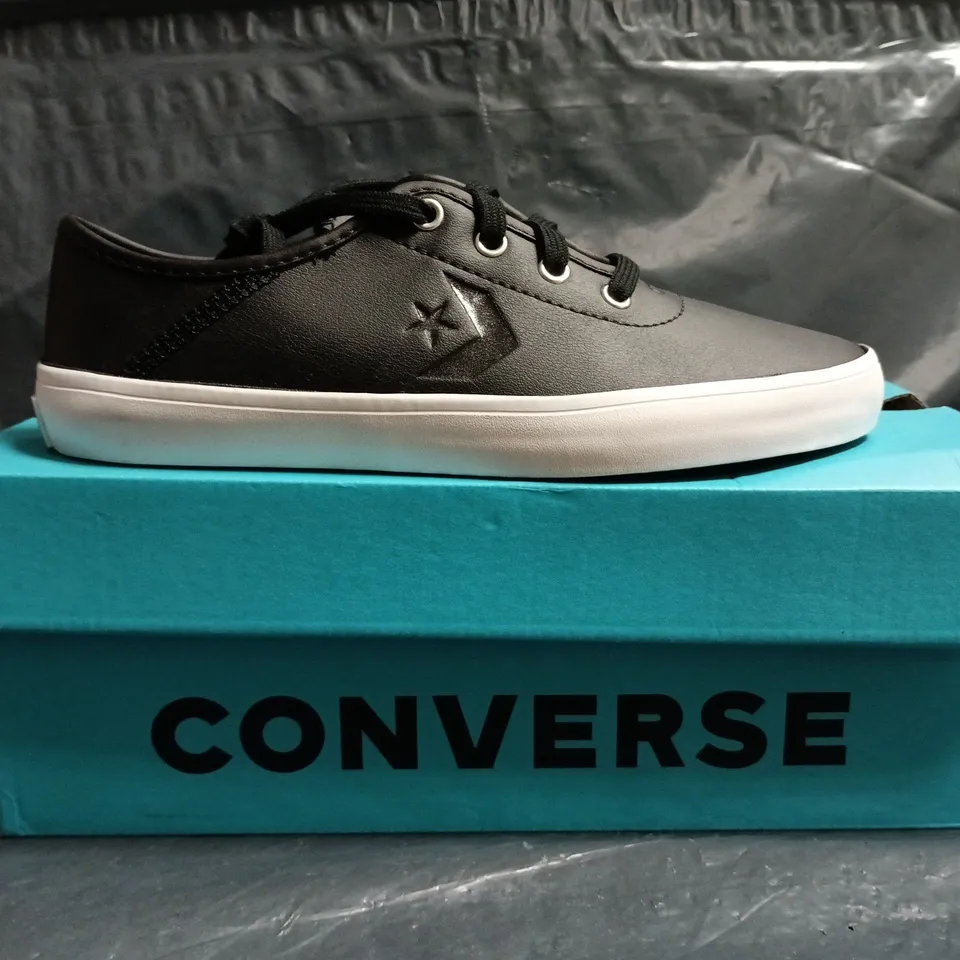 BOXED PAIR OF CONVERSE SHOES IN BLACK SIZE UK 3