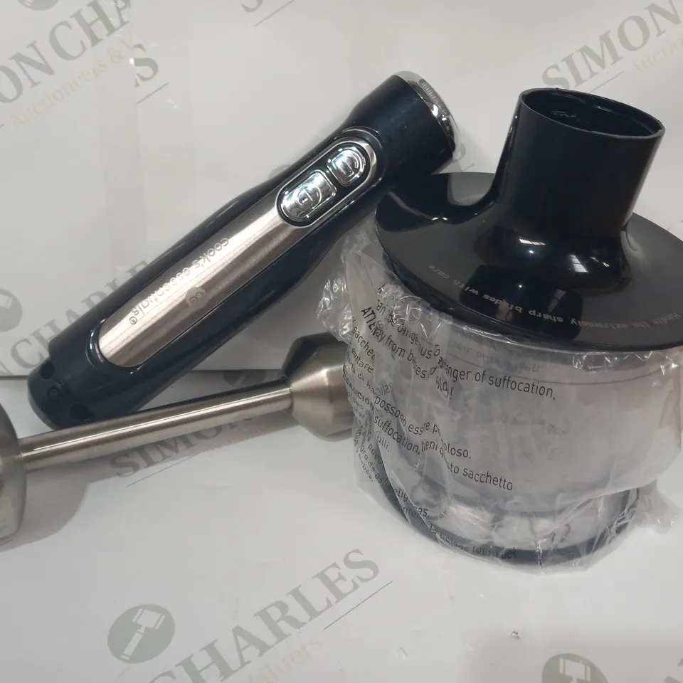 COOK'S ESSENTIALS CORDLESS STICK BLENDER WITH ACCESSORIES