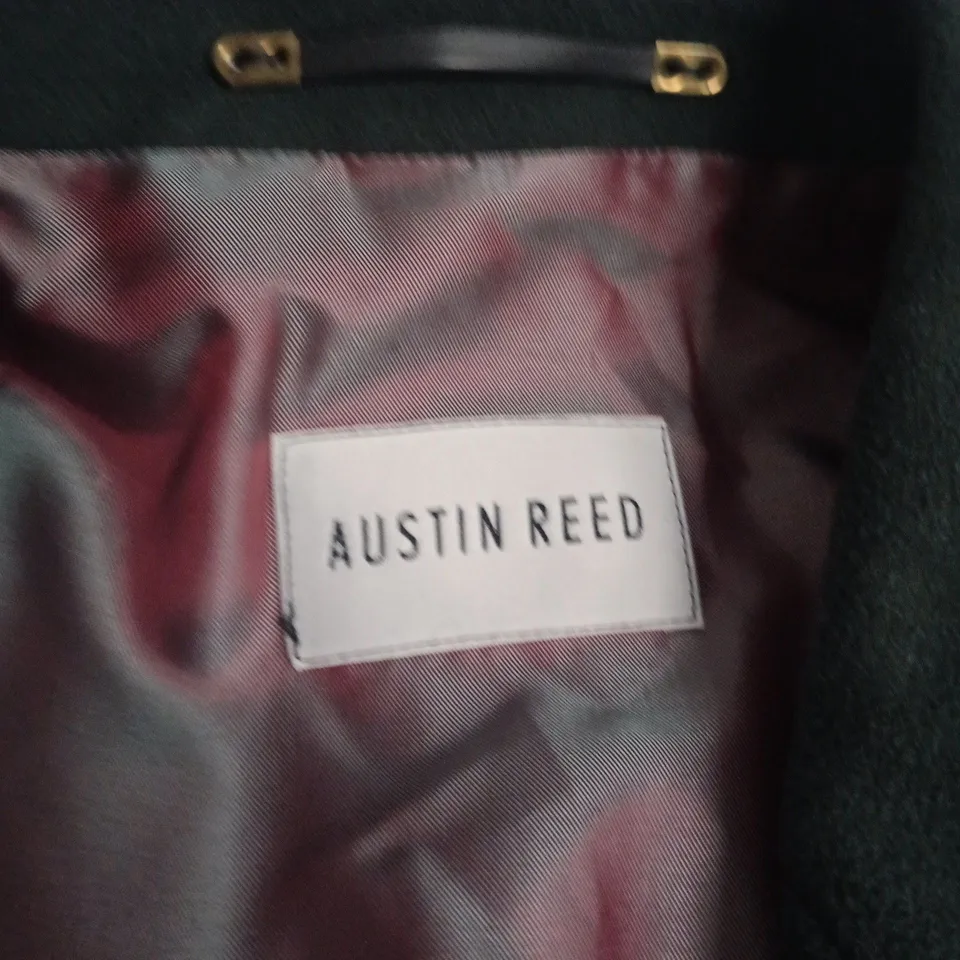 AUSTIN REED MEN'S WOOL OVERCOAT – UK 42R, BELTED, DARK WOOL