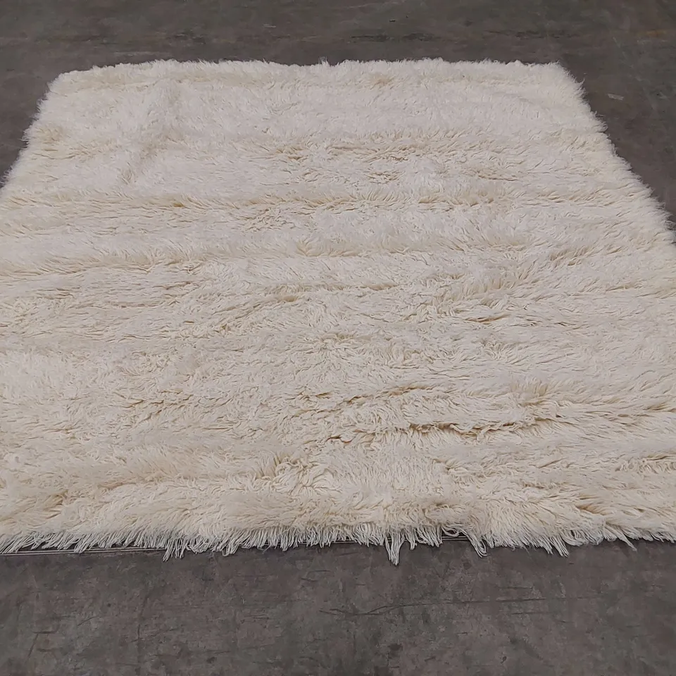 ORIGINAL GREEK FLOKATI RUG IN CREAM - APPROXIMATELY 240 x 250CM