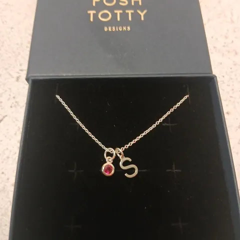 POSH TOTTY DESIGNS PERSONALISED BIRTHSTONE & INITIAL CHARM BRACELET