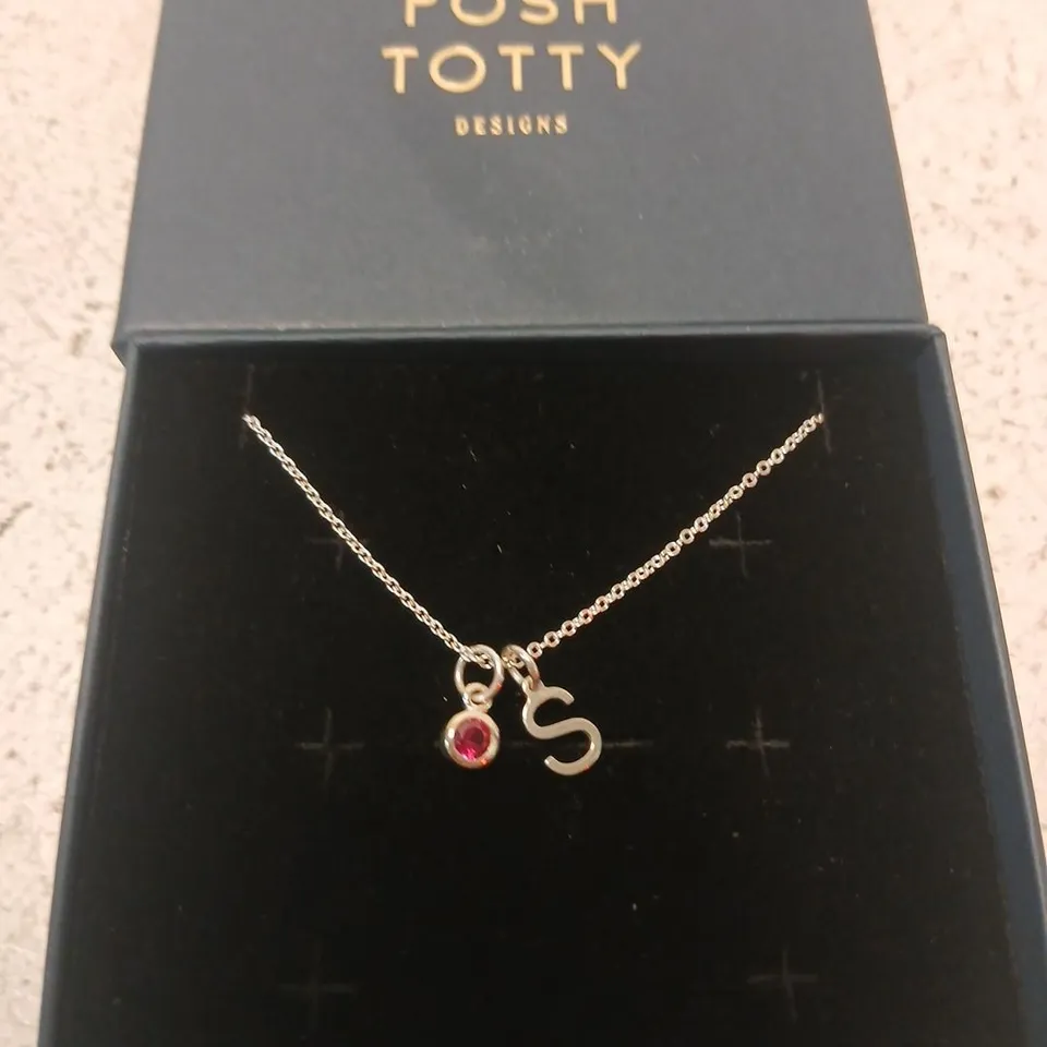 POSH TOTTY DESIGNS PERSONALISED BIRTHSTONE & INITIAL CHARM BRACELET