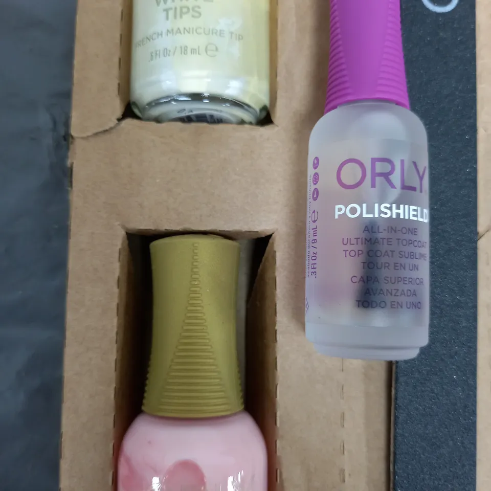 ORLY 4 PIECE SET TO INCLUDE BONDER, PLISHIELD, FRENCH MANICURE ETC