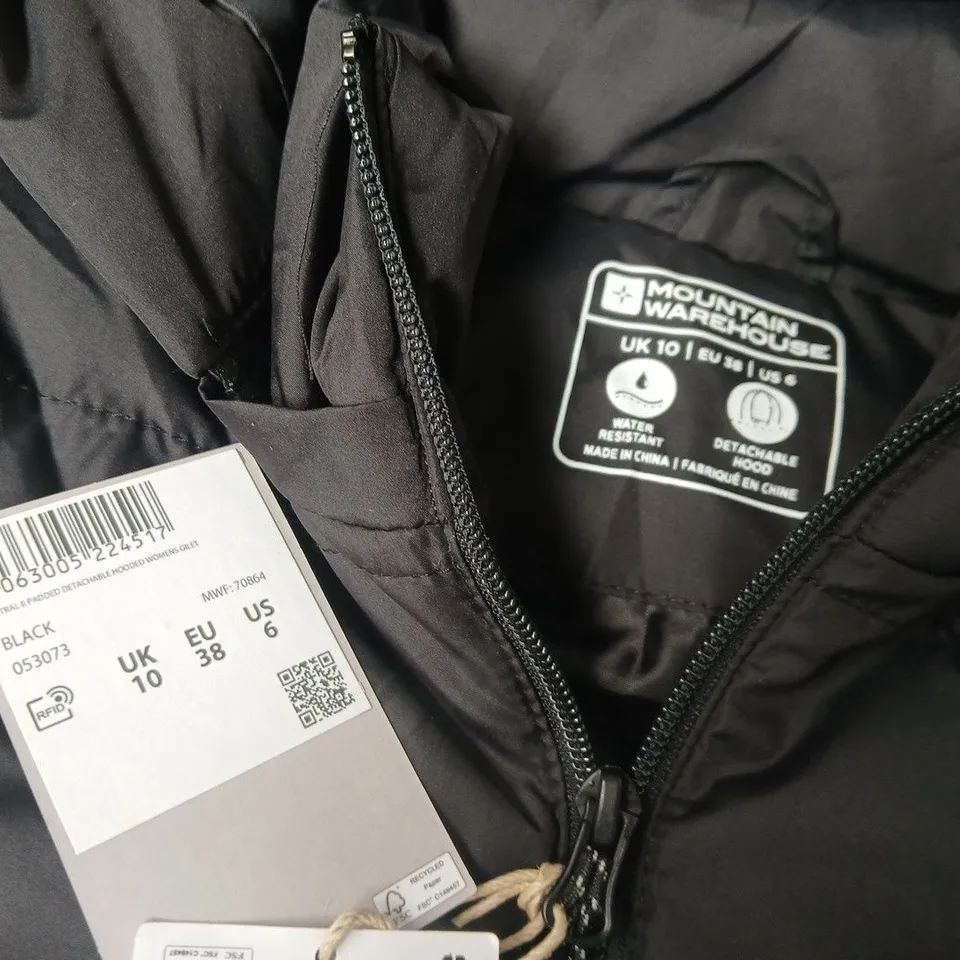 MOUNTAIN WAREHOUSE ASTRAL PADDED WOMENS GILET IN BLACK - UK 10
