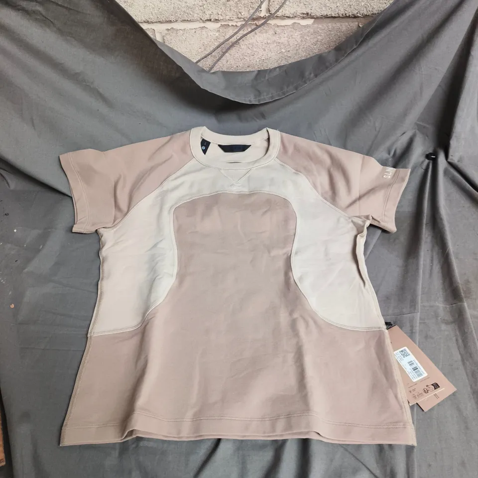 LULULEMON X SAUL NASH - FRENCH TERRY TIGHT-FIT T-SHIRT – BEIGE/PINK (SIZE L) 