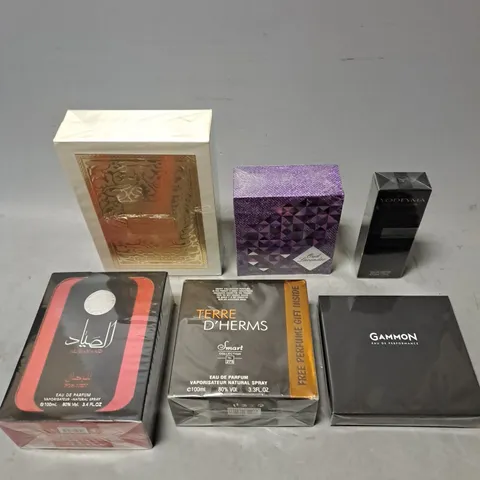 APPROXIMATELY 5 ASSORTED SEALED FRAGRANCES TO INCLUDE - YODEYAMA ACTIVE MAN - LATTAFA FAKHAR - AL SAYAAD FOR MEN - ETC