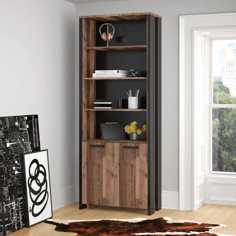 BOXED LANHAM 220.7cm H STANDARD BOOKCASE (2 BOXES)