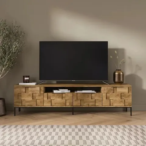 BOXED WATSON EXTRA WIDE TV UNIT LIGHT MANGO EFFECT 