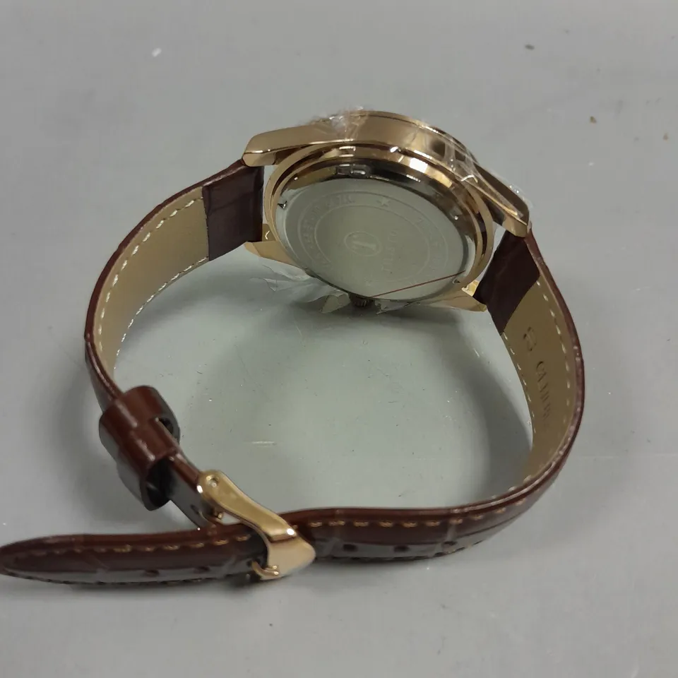 MENS TALIS CO 7120 CHRONOGRAPH WATCH – MOON PHASE MOVEMENT – GENUINE LEATHER STRAP