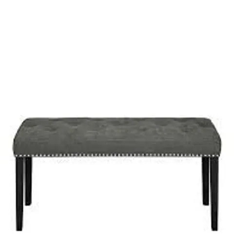 WARWICK VELVET BENCH CHARCOAL/BLACK - COLLECTION ONLY