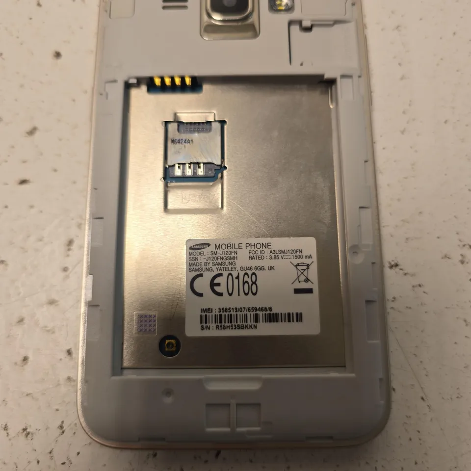 SAMSUNG GALAXY J1 (2016) SM-J120F – GOLD MOBILE PHONE NO BATTERY 
