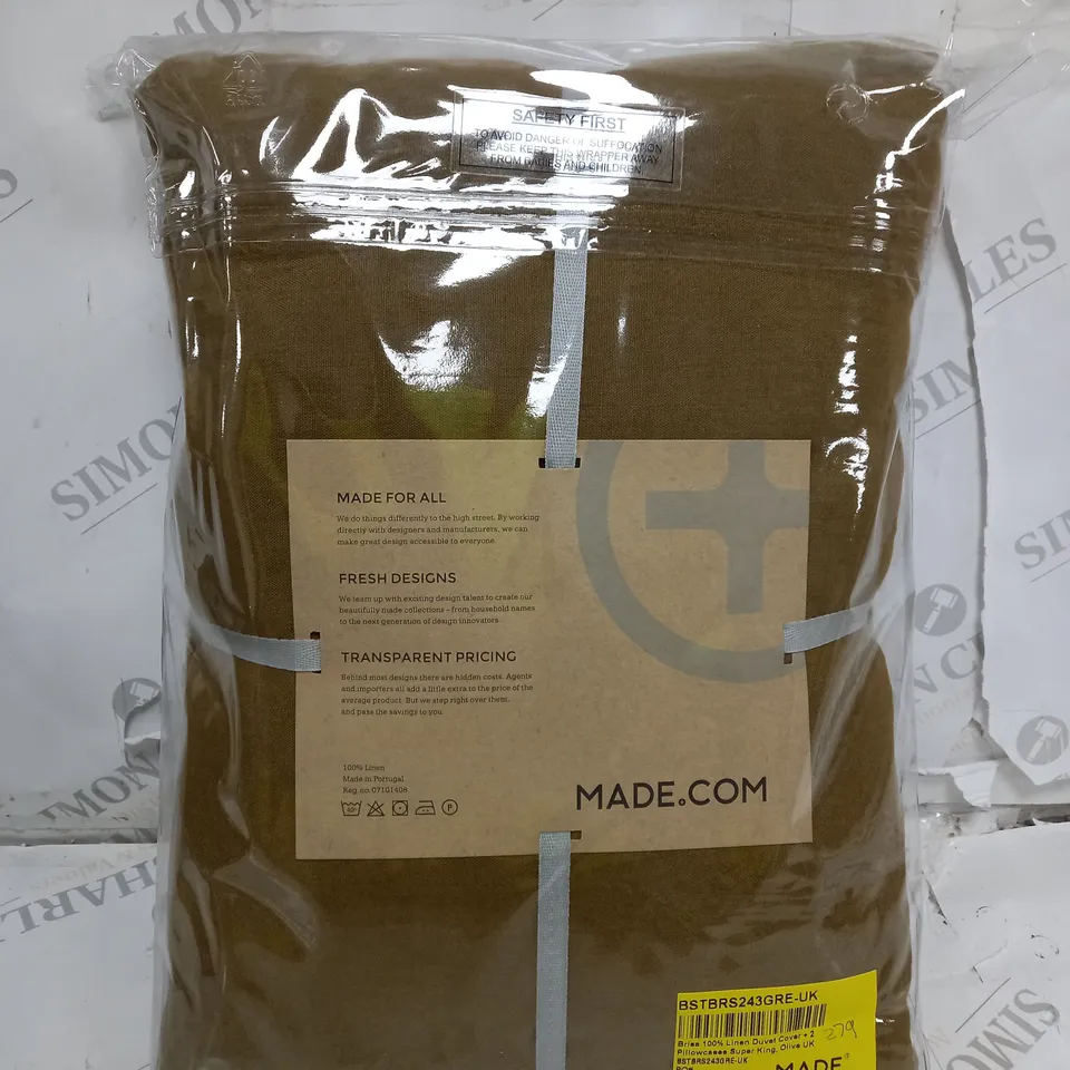 LINEN DUVET COVER SET - OLIVE 