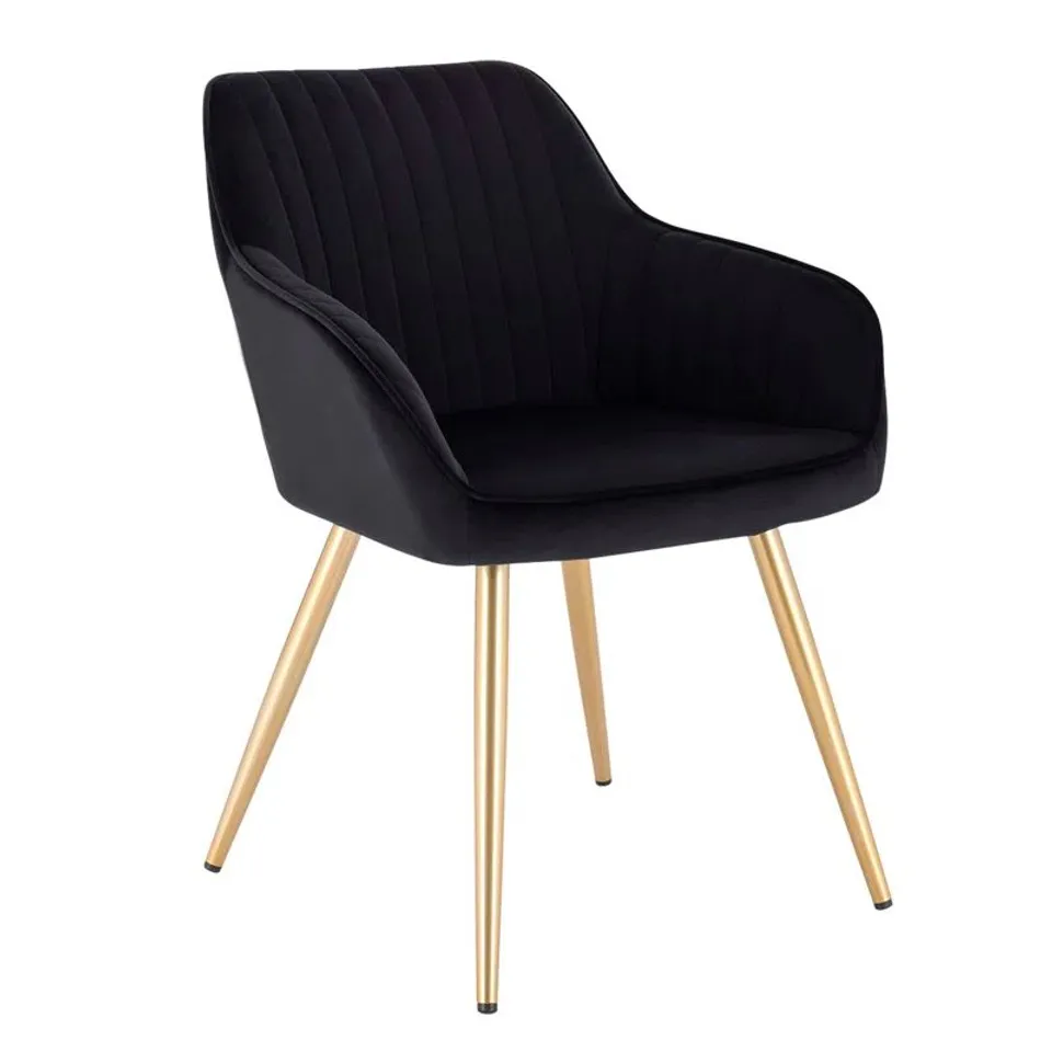 BOXED PELHAM UPHOLSTERED CHAIR - BLACK VELVET (1 BOX)