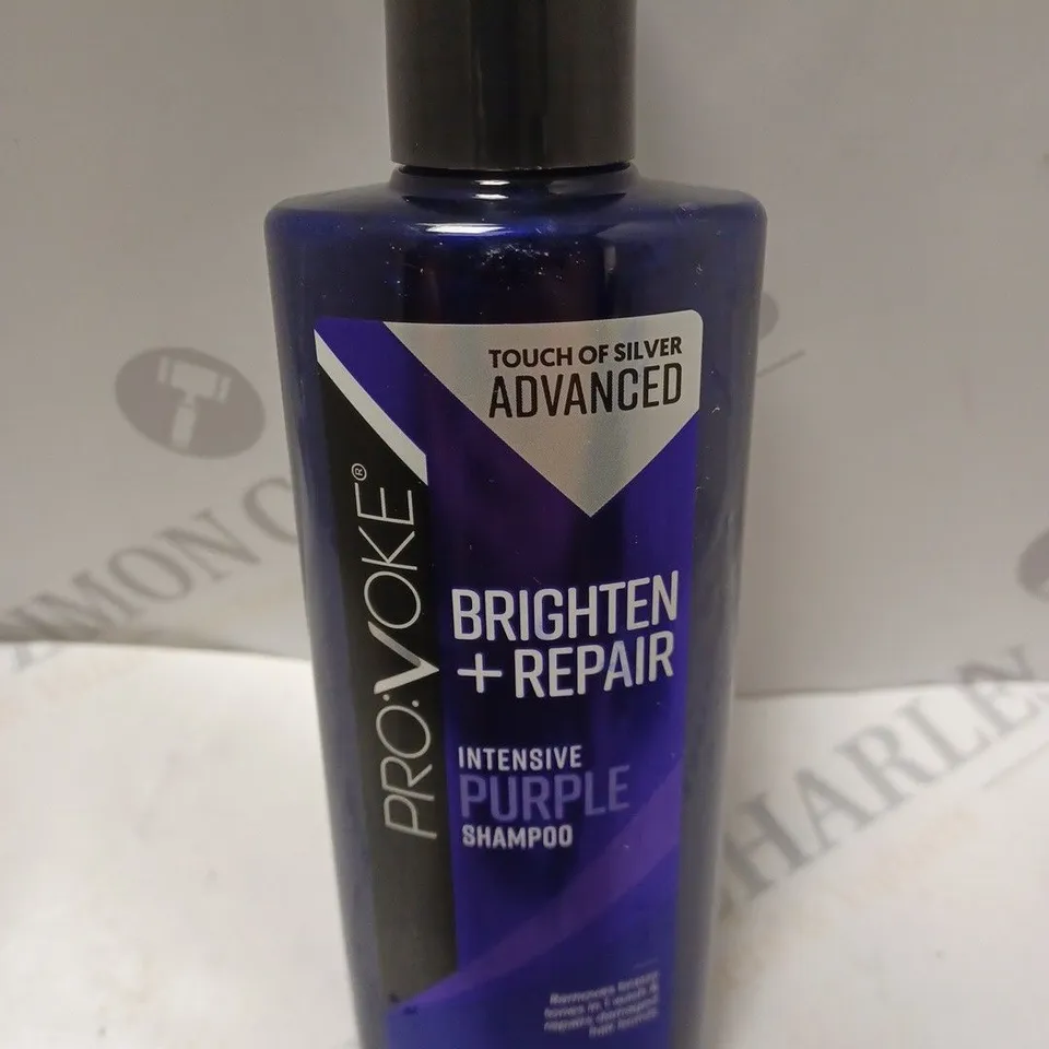 BOX OF 5 X 200ML BOTTLES OF PROVOKE BRIGHTEN + REPAIR INTENSIVE PURPLE SHAMPOO