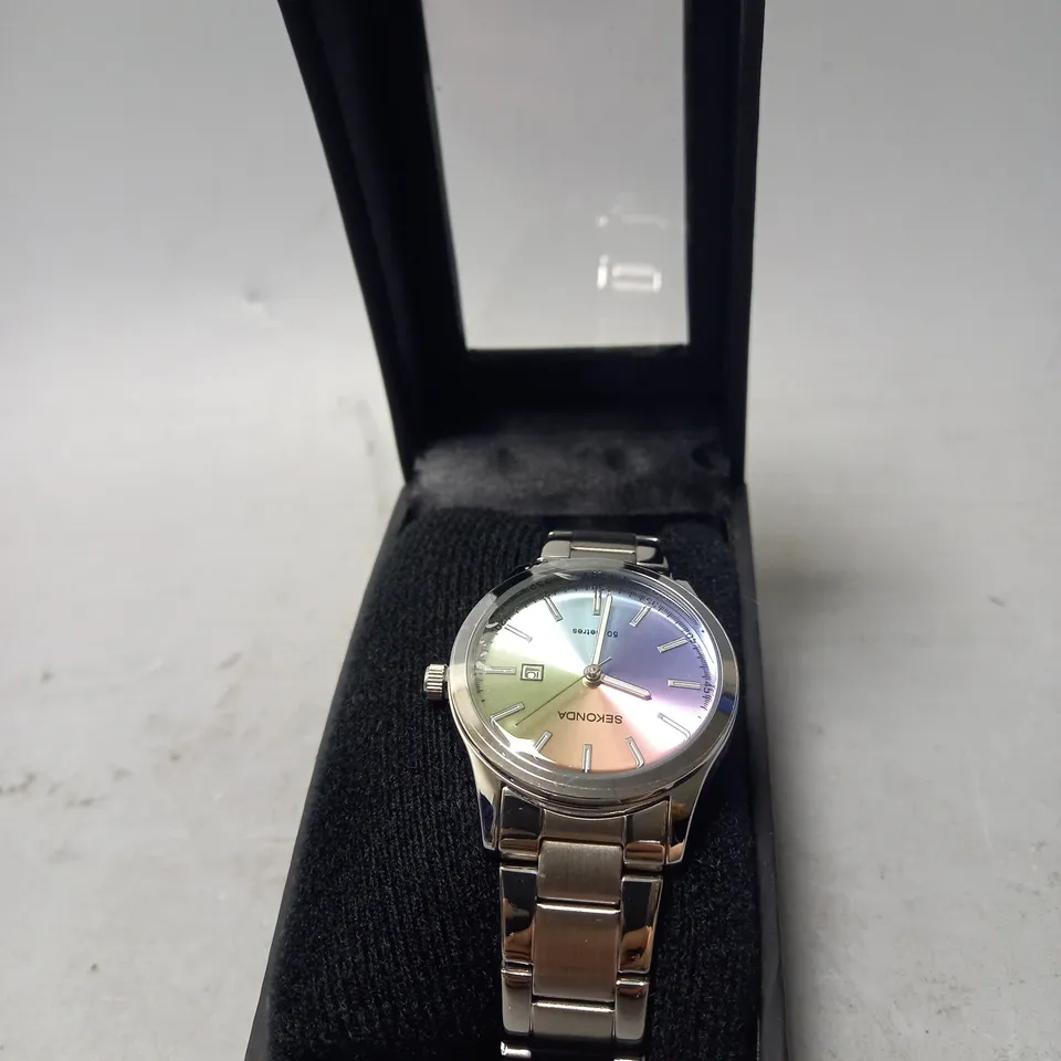 BOXED SEKONDA RAINBOW DIAL LADIES WATCH IN SILVER