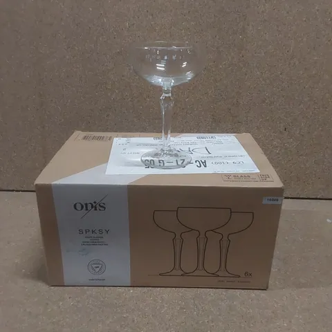 BOXED SET OF 5 ONIS SPKSY COUPE GLASSES