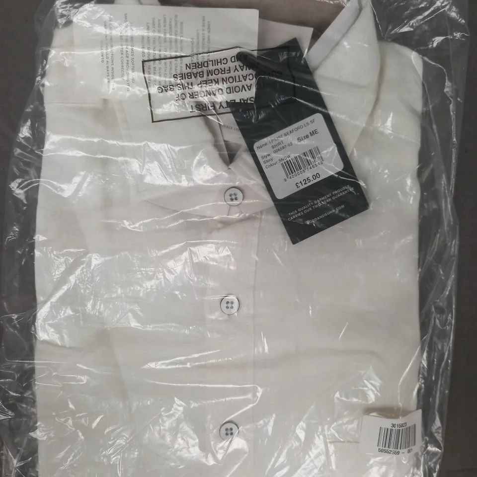 RODD & GUNN SEAFORD LONG SLEEVE SHIRT IN SNOW SIZE MEDIUM