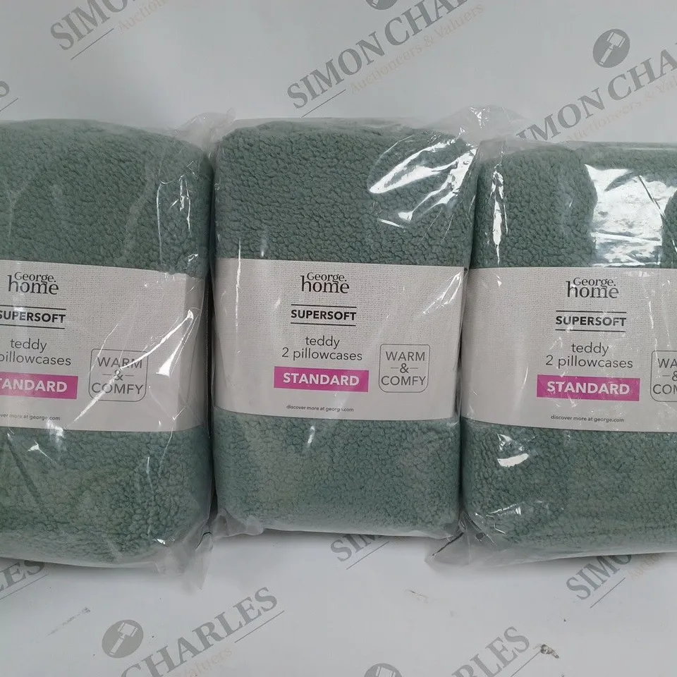 BOX OF 5 SUPERSOFT TEDDY 2 PILLOW CASES STANDARD 