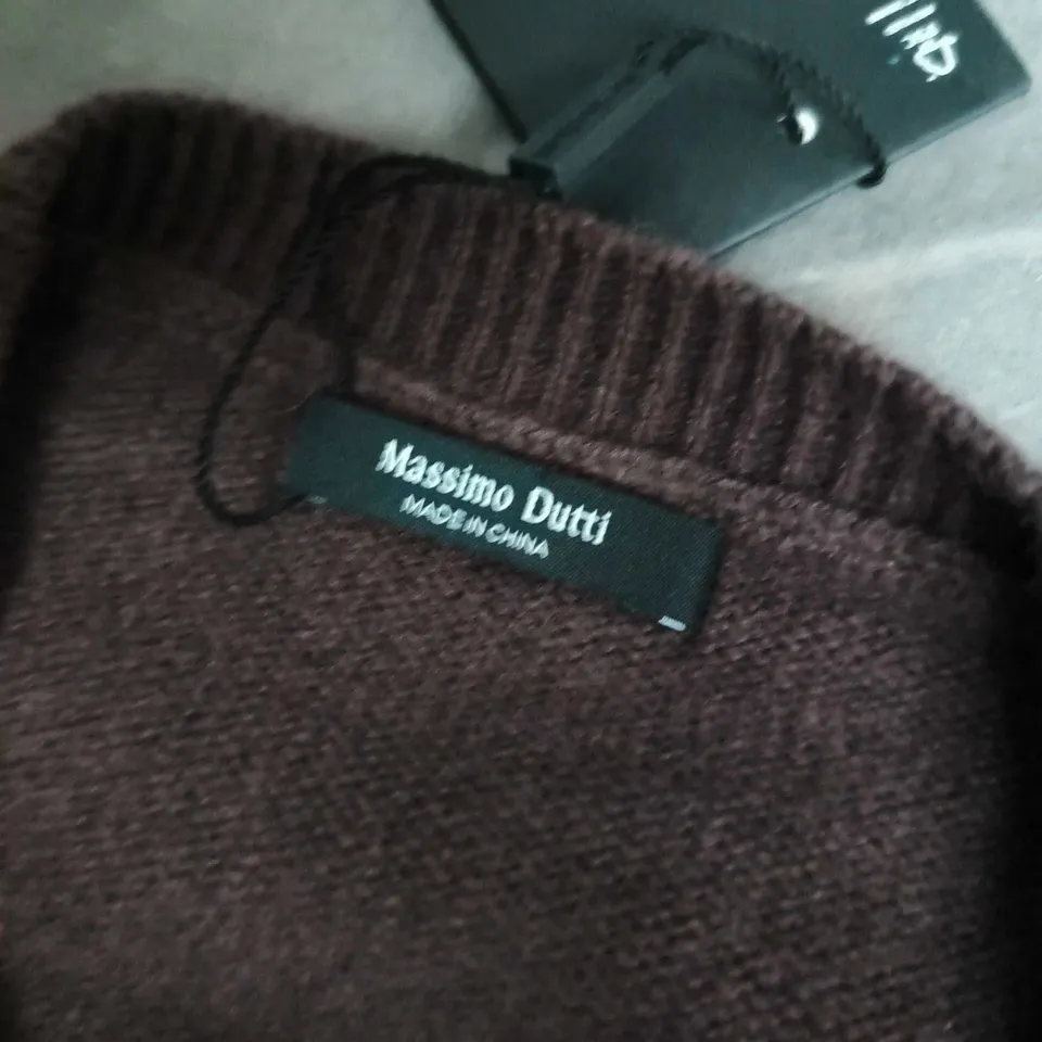 MASSIMO DUTTI BROWN KNIT CARDIGAN VEST – WOMEN'S, UK SIZE 10