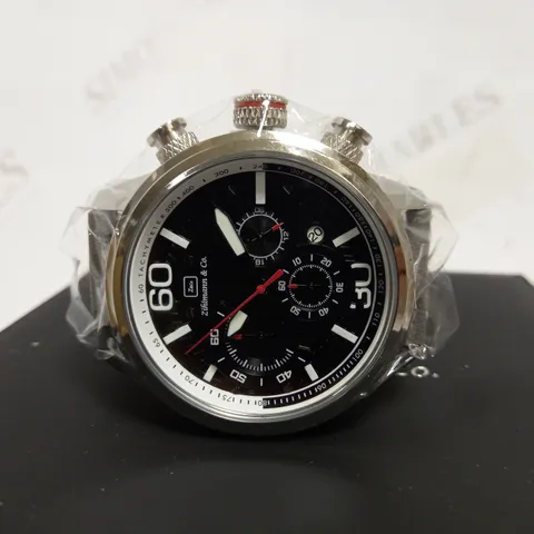 ZIHLMANN & CO SPORTS CHRONOGRAPH STYLE LEATHER STRAP WATCH