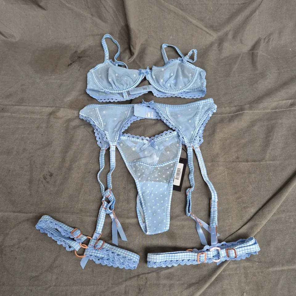 LOUNGE CARINA LINGERIE SET IN BLUE SIZE 32C/S