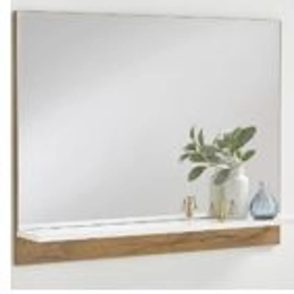 BOXED BRAND NEW WALL MOUNTED SHELF ANTIQUE OAK/GLOSSY WHITE