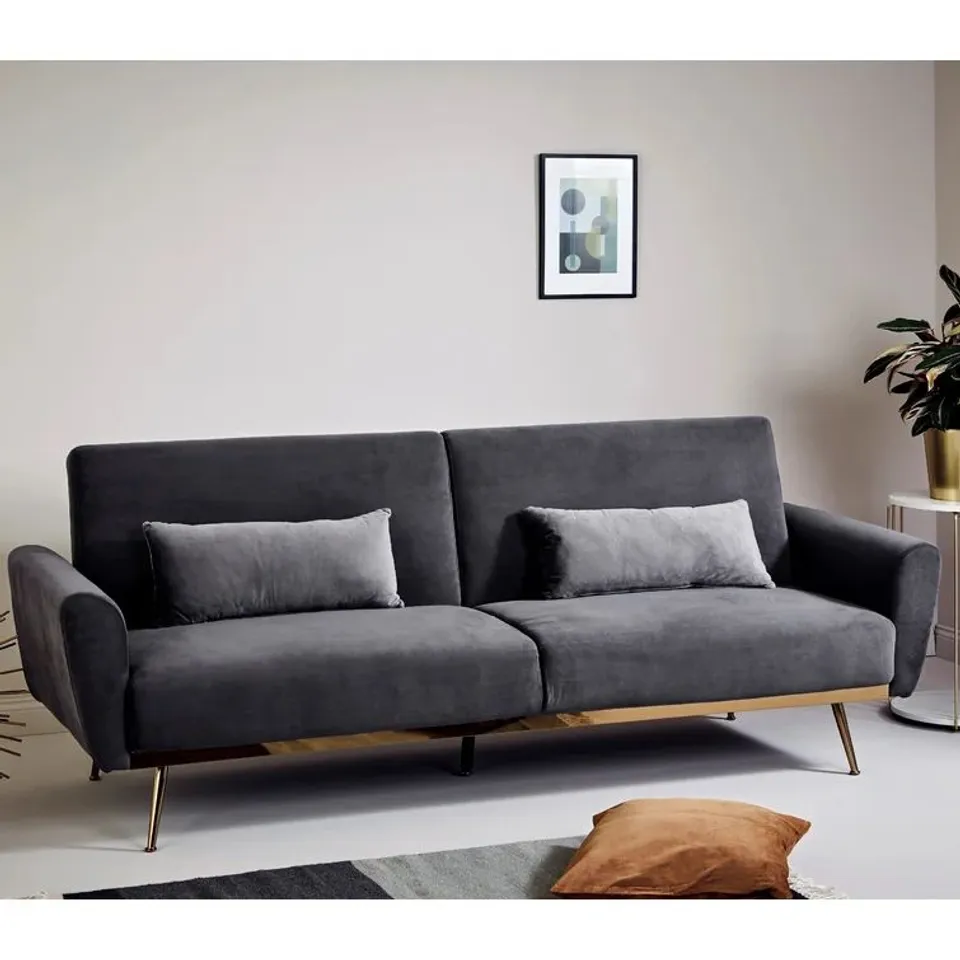 BOXED FONT THREE SEATER RECLINING SOFA BED 