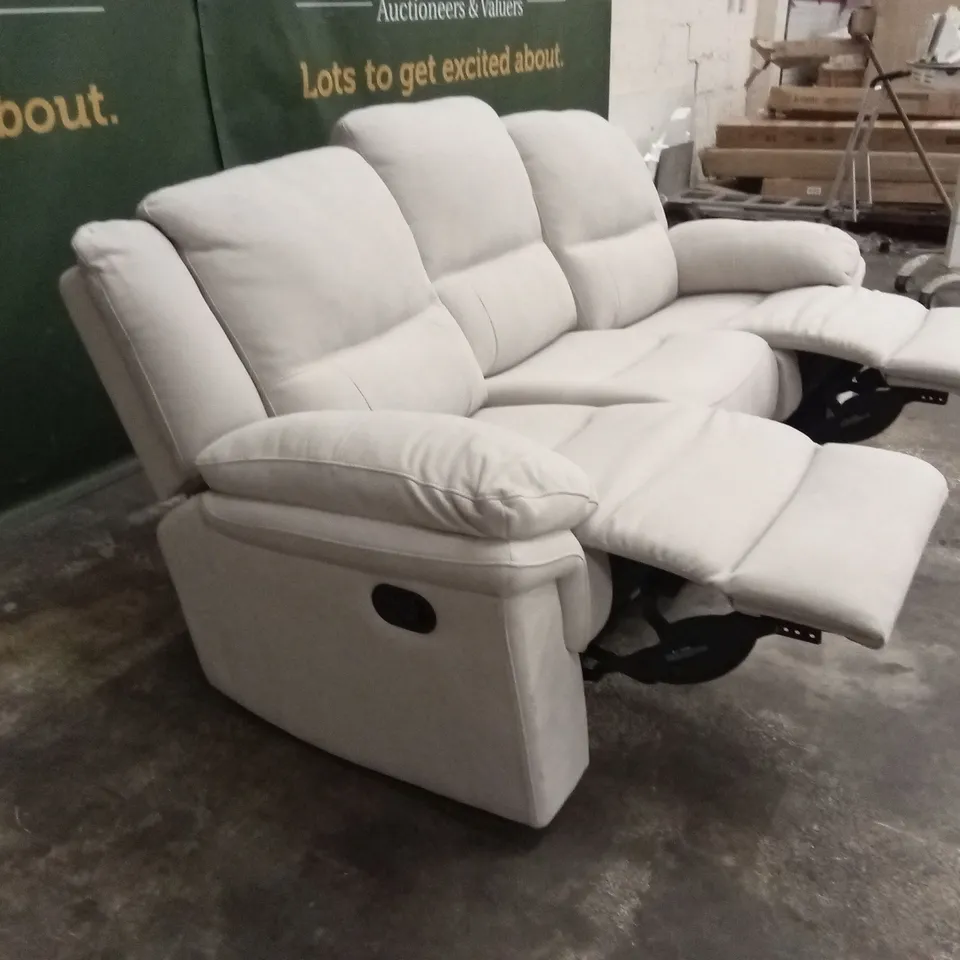 ALBION CHENILLE 3 SEATER HIGH BACK MANUAL RECLINER SOFA RRP £679