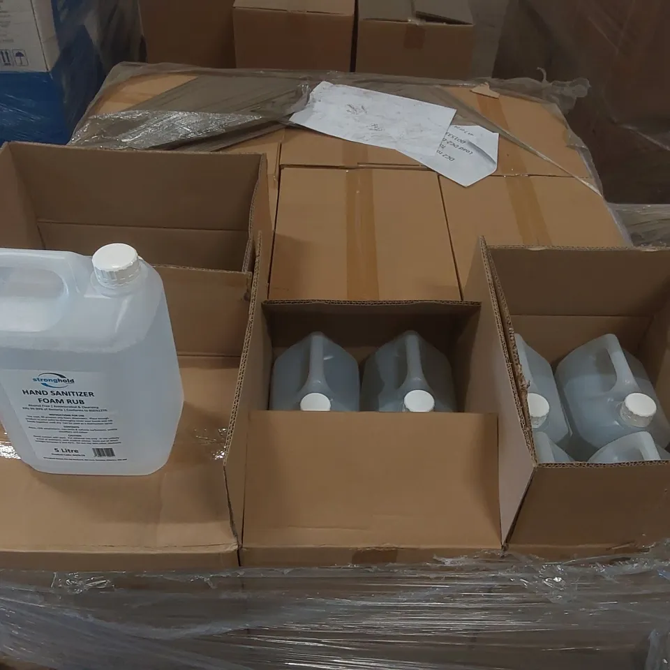 PALLET CONTAINING APPROXIMATELY 70x 5L STRONGHOLD HAND SANITIZER FOAM RUB