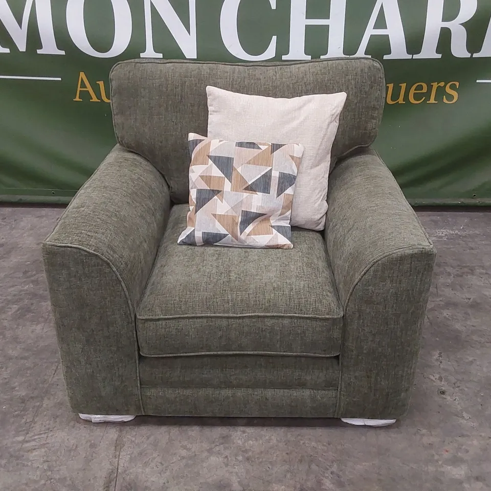KALUNA FABRIC ARMCHAIR - OLIVE RRP £999