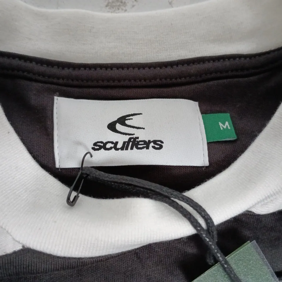 SCUFFERS EFFORTLESS TEE IN BLACK/WHITE - MEDIUM