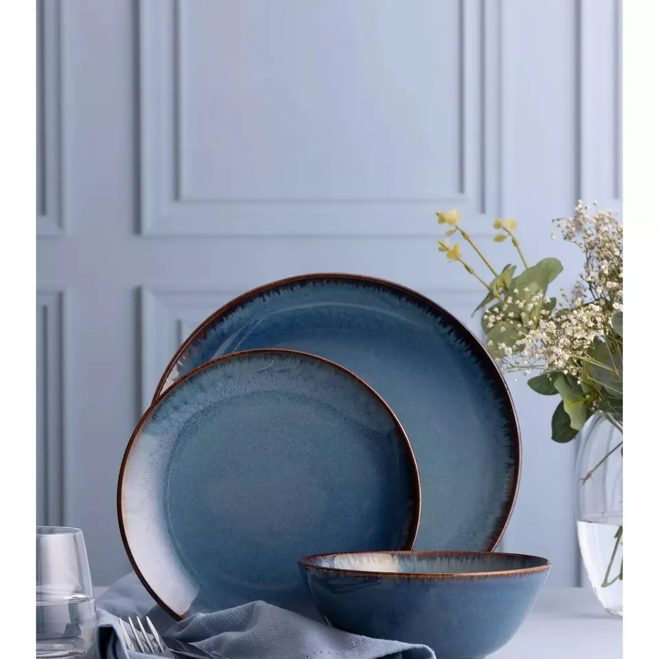 MASON CASH REACTIVE 12-PIECE DINNER SET – BLUE - COLLECTION ONLY  RRP £70