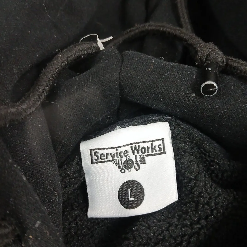 SERVICE WORKS HOODIE – BLACK, UK SIZE L