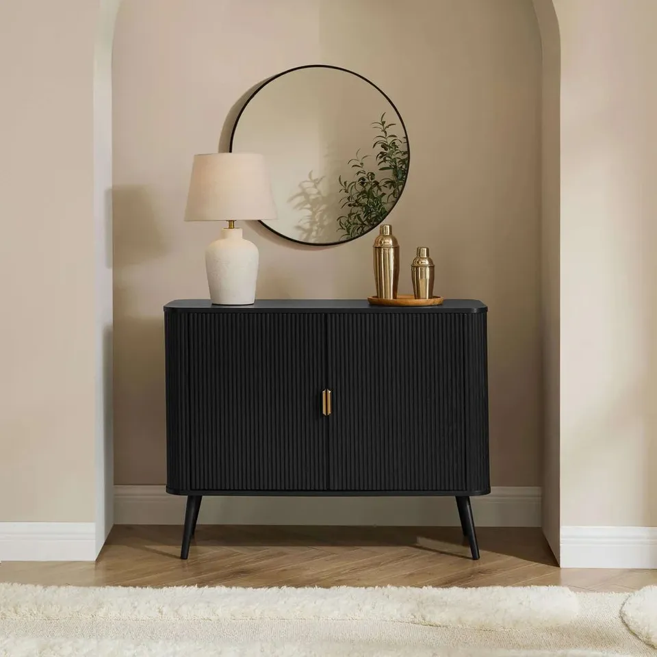 BOXED DUSK HATTIE 2 DOOR SIDEBOARD - BLACK (1 BOX)
