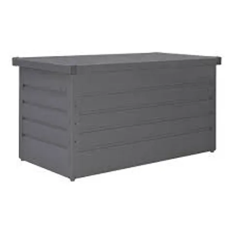 BOXED 350L GREY STEEL LOCKABLE GARDEN STORAGE BOX