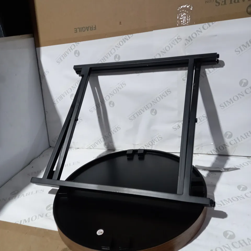 FOLDING SIDE TABLE - BLACK/WALNUT RRP £49