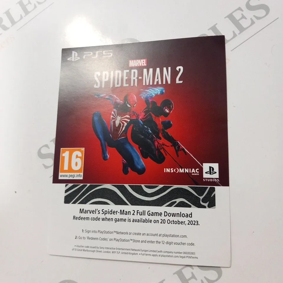 BOXED SONY PLAYSTATION 5 CFI-1216A LIMITED EDITION MARVEL SPIDER-MAN 2 GAMES CONSOLE