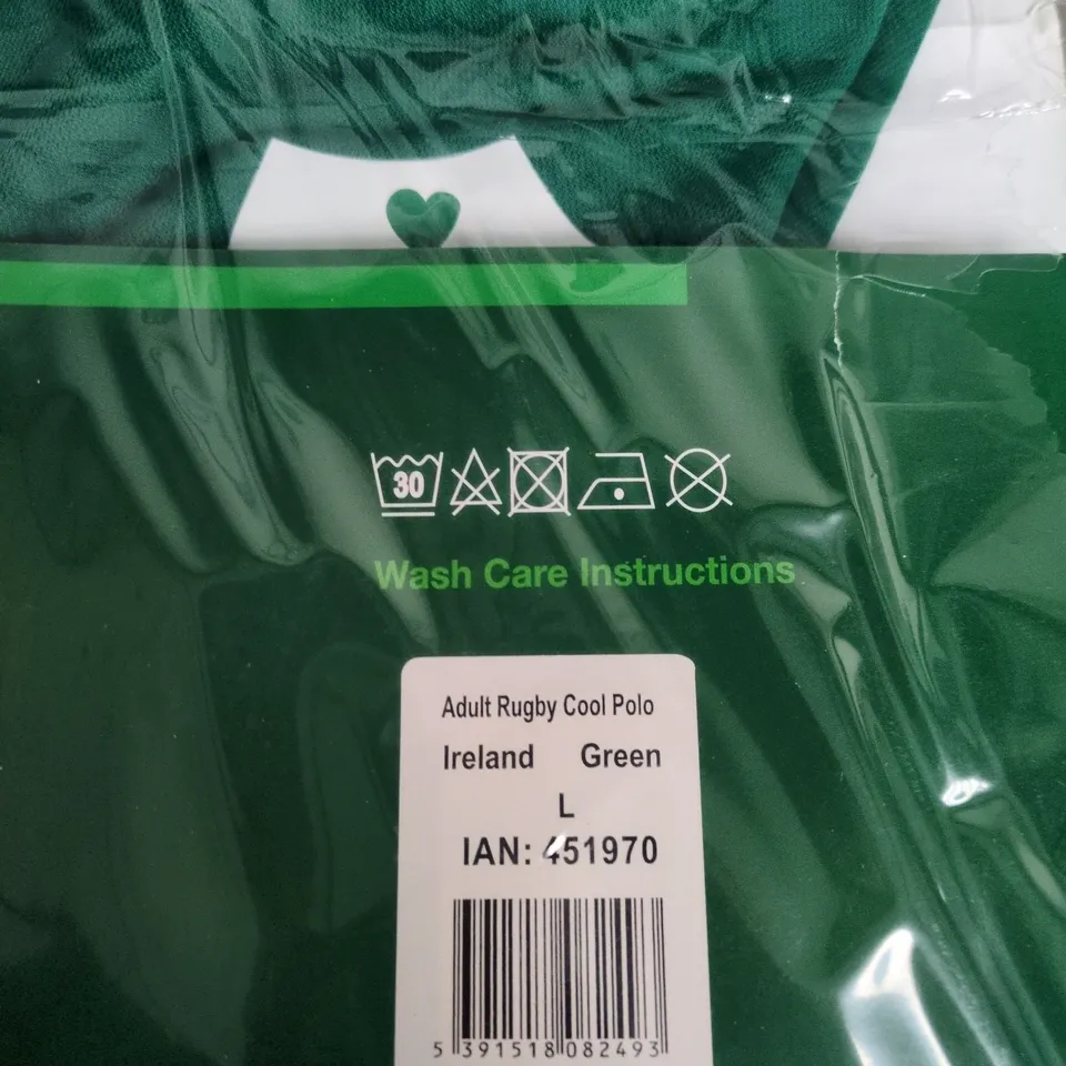 IRELAND RUGBY POLO SHIRT – GREEN, ADULT, SIZE L