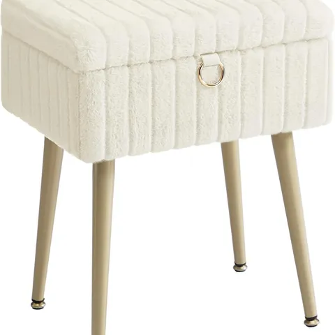 BOXED SONGMICS RECTANGLULAR VANITY STOOL CHAIR WITH STORAGE